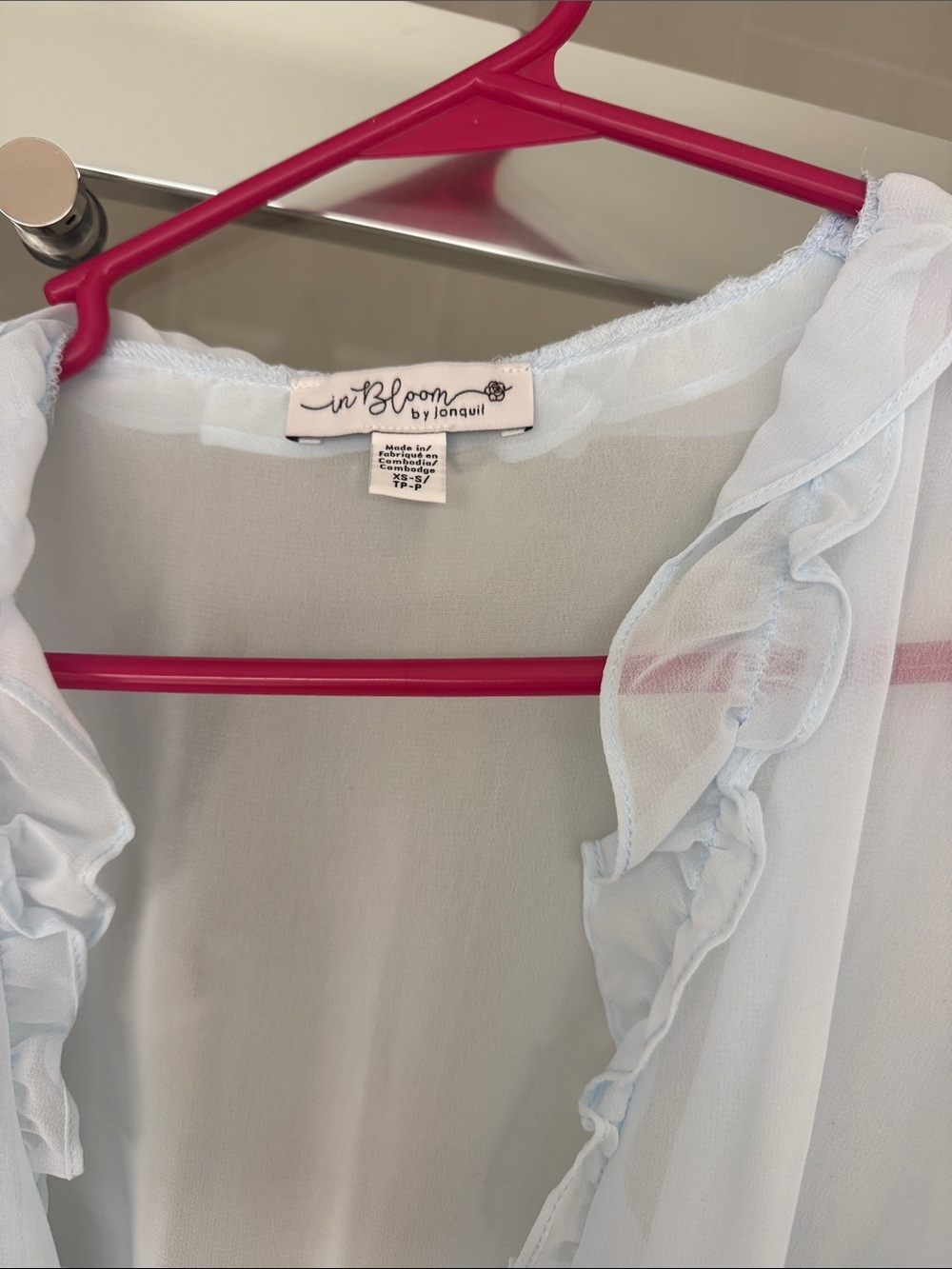 Light Blue Sheer Ruffle Robe - Women’s Intimates - Picture 2 of 2